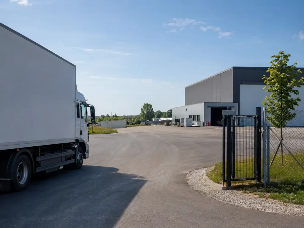 Befestigte Zufahrt und tragfähiger Untergrund einer Gewerbefläche