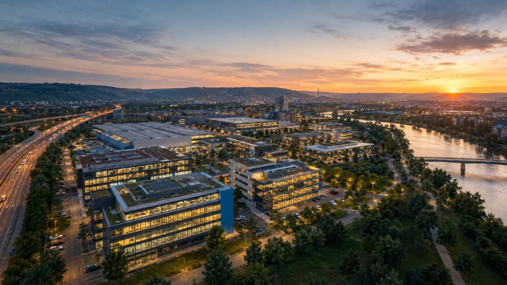 Wirtschaftsstandort Heilbronn aus der Luft