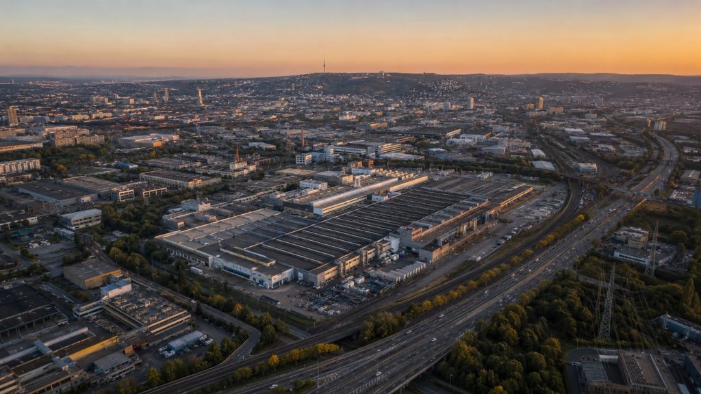 Industriestandort Stuttgart aus der Luft